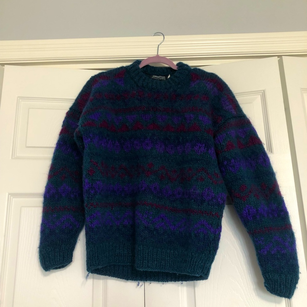 ✅Vintage 100% wool hand knit sweater